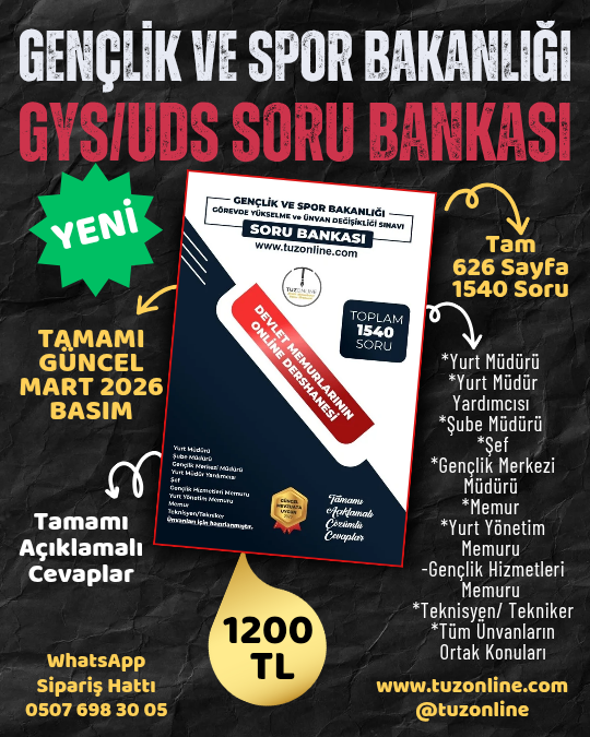 GSB GYS/UDS Soru Bankası (Yeni)